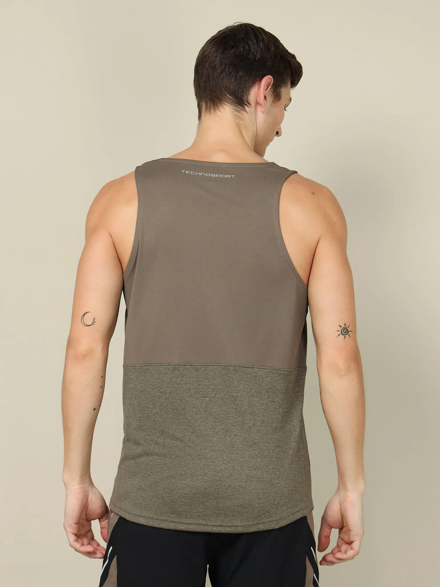 Men Melange Slim Fit Scoop Neck Innerwear Vest with TECHNO COOL 