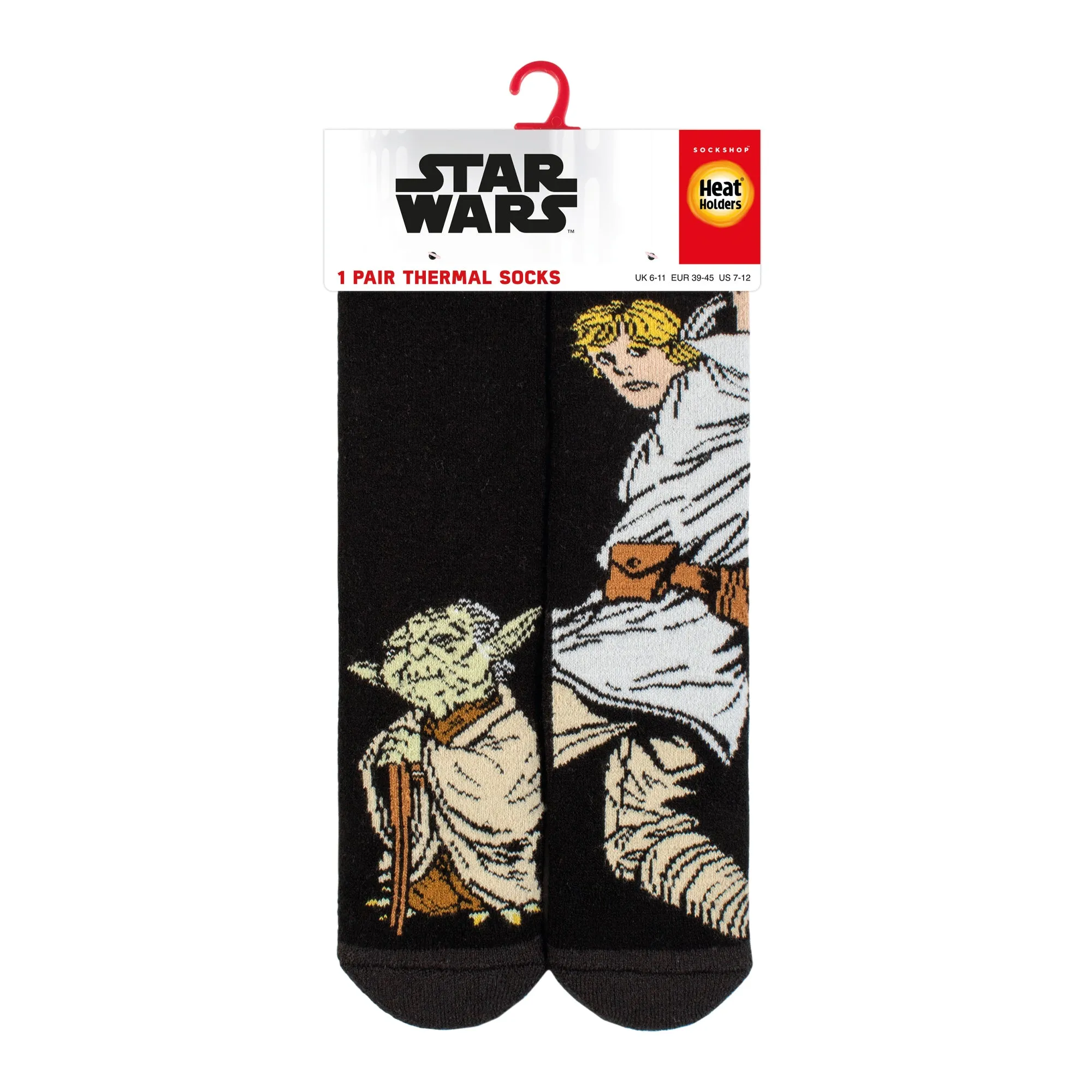 Mens Lite Licensed Character Socks - Star Wars Luke & Yoda