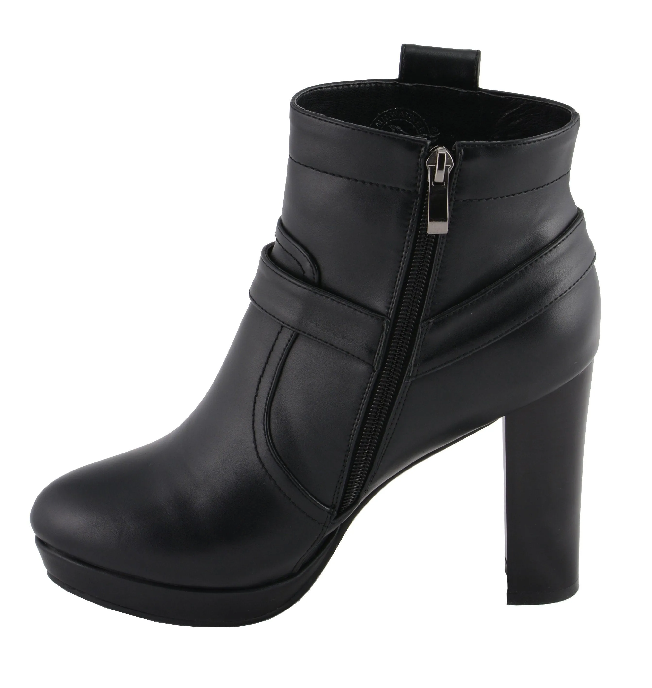 Milwaukee Leather MBL9432 Women's Black Harness Ankle Fashion Boots