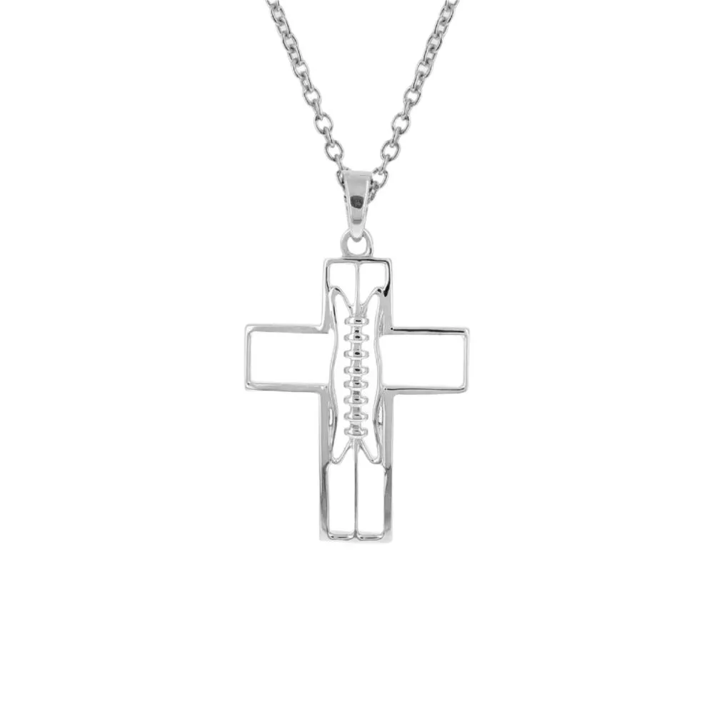 Mini Gridiron Football Cross Necklace | Sterling Silver