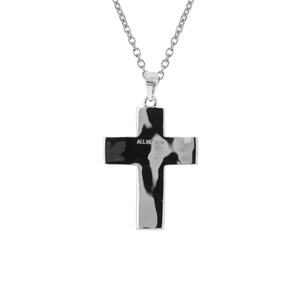 Mini Pigskin Football Cross Necklace | Sterling Silver