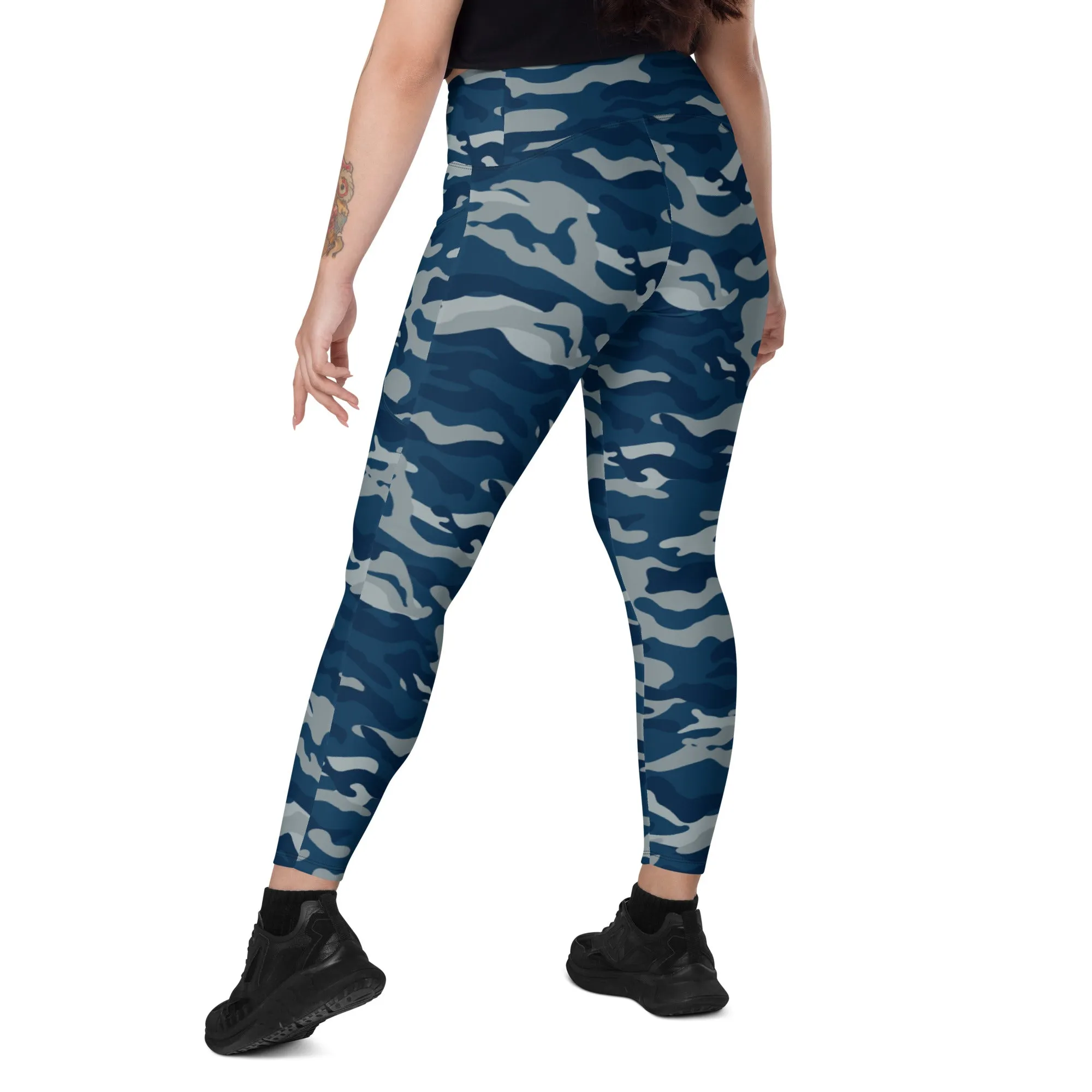 Navy CamoFit Leggings with Pockets