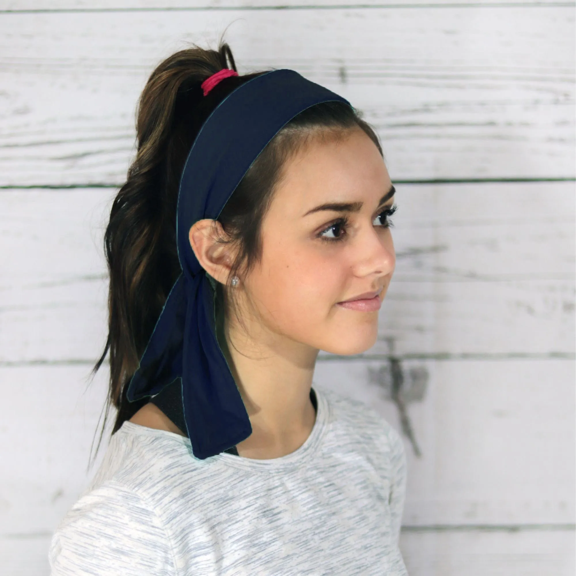 Navy Tie Headbands - 12 Pack