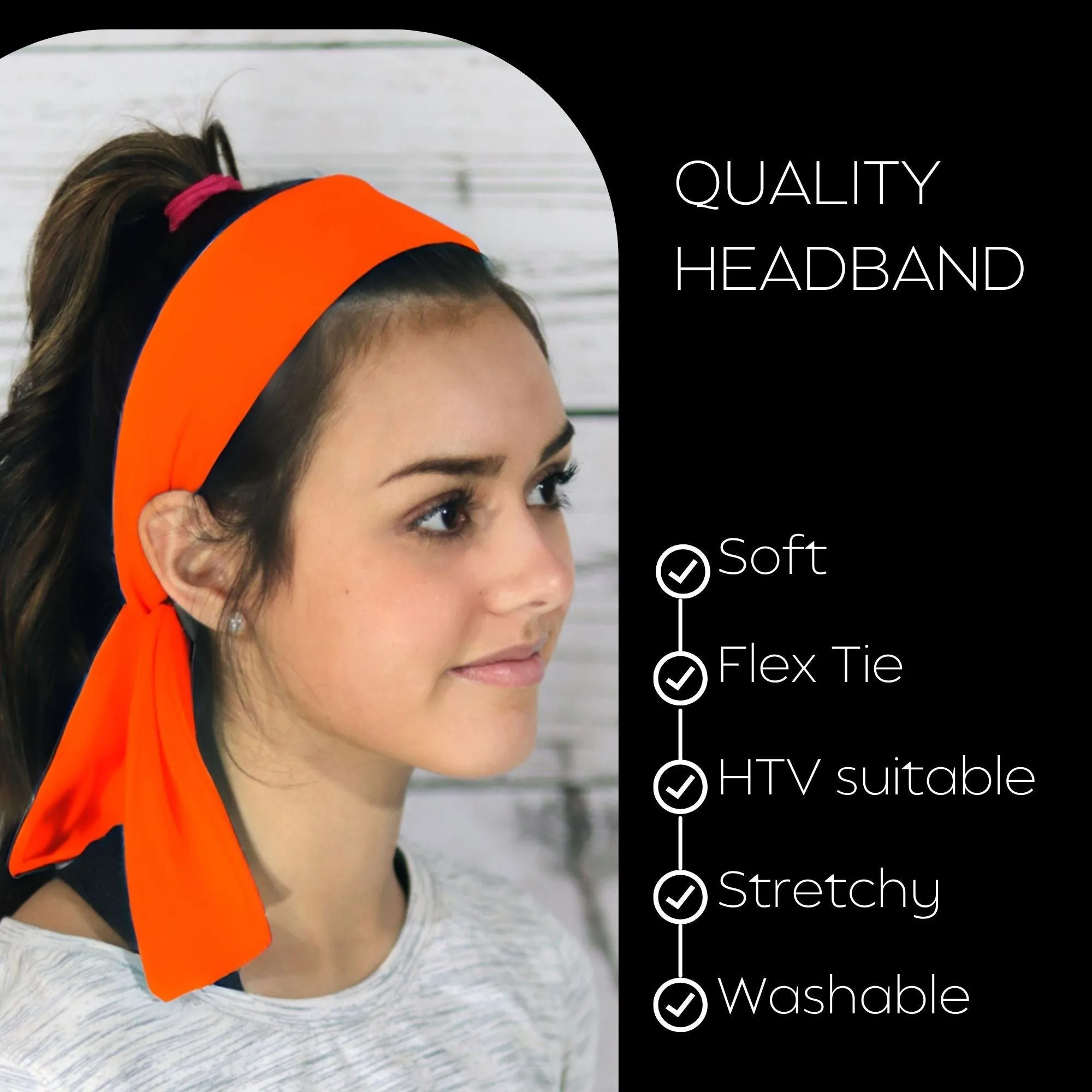 Neon Orange Tie Headband