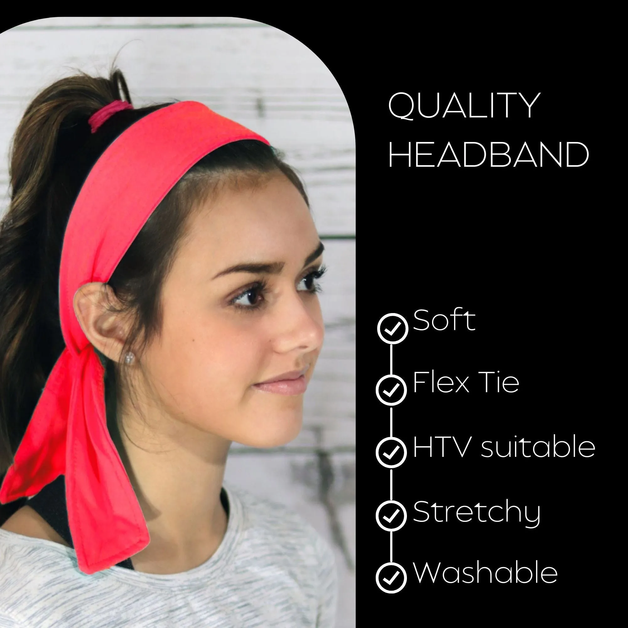 Neon Pink Tie Headbands - 12 Pack