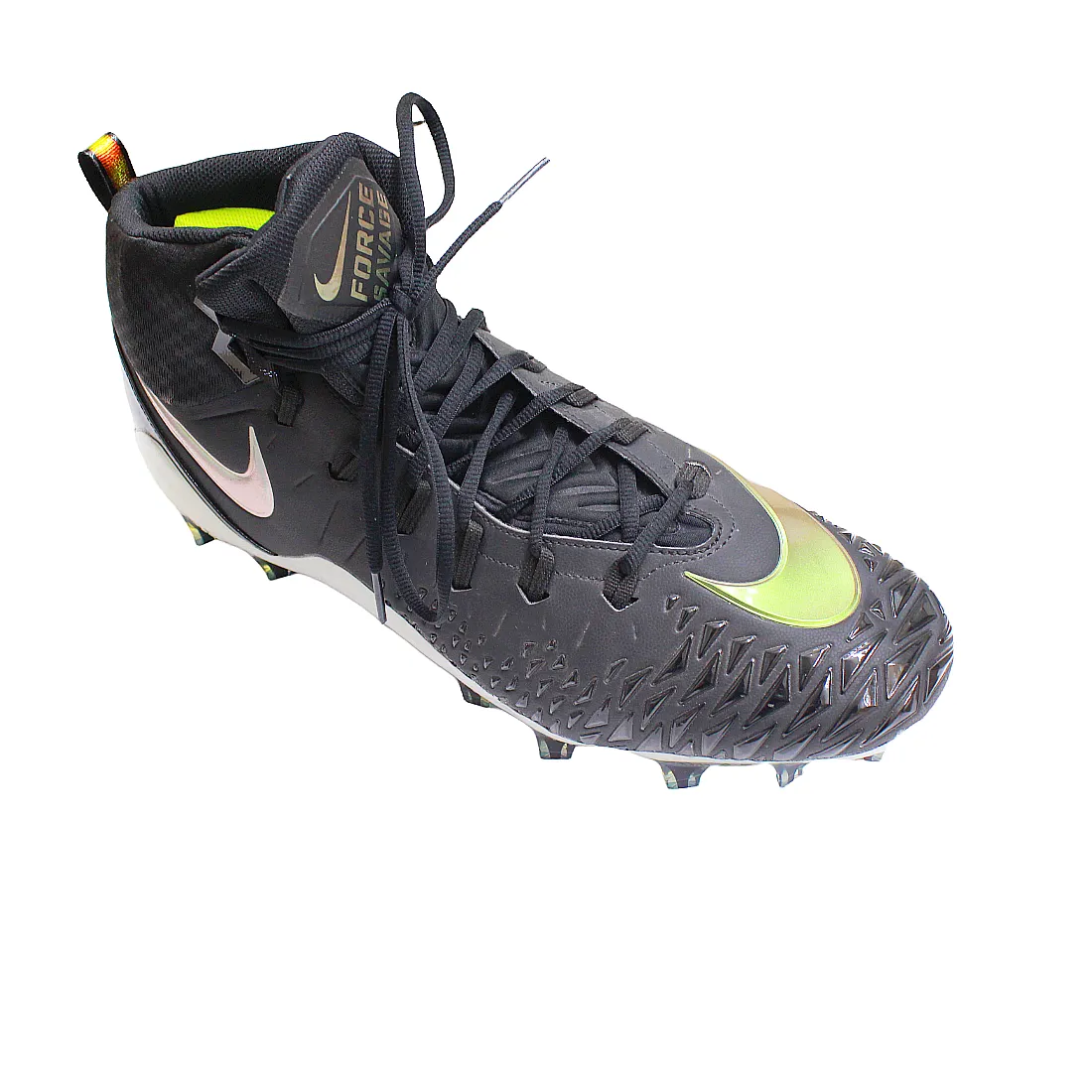 Nike Force Savage Pro Football Cleats 880144011 Men's Size 17 Black Green White