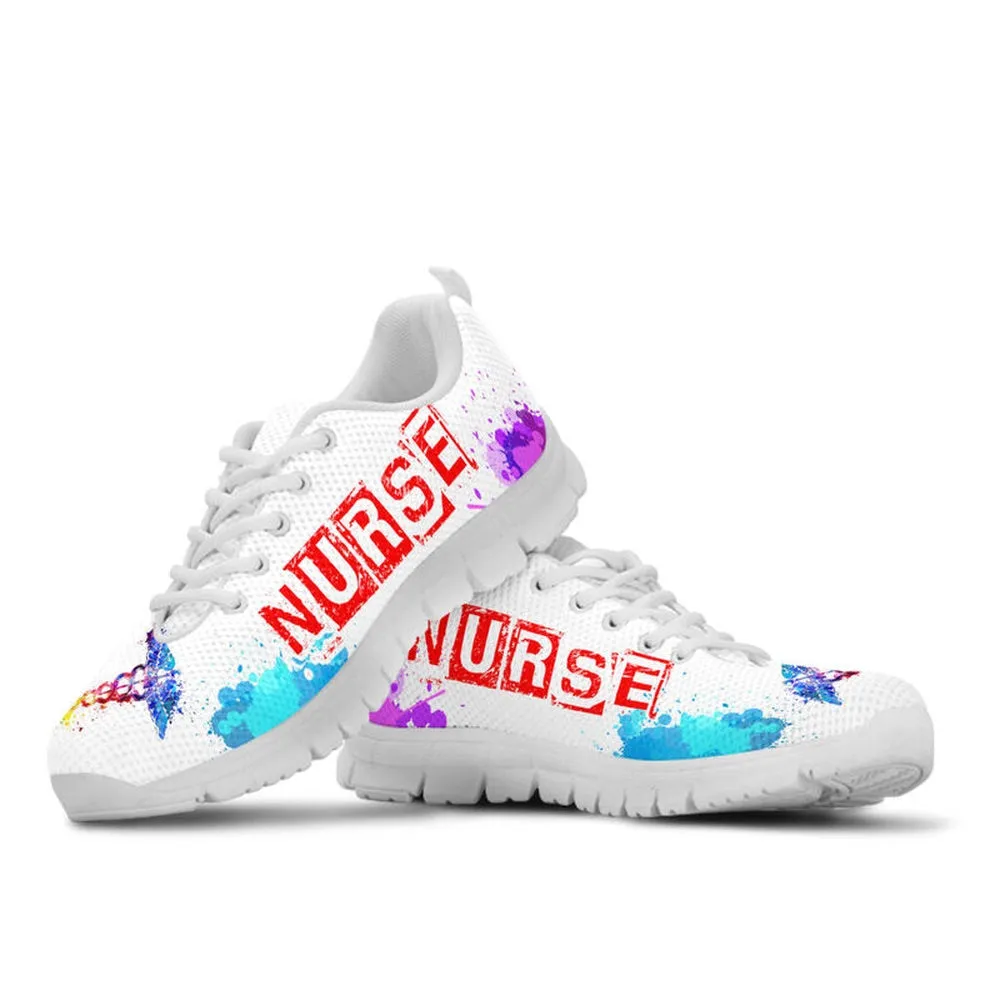 Nurse Sneaker, Nurse Art White Sneakers Shoes, Best Shoes For Nurses