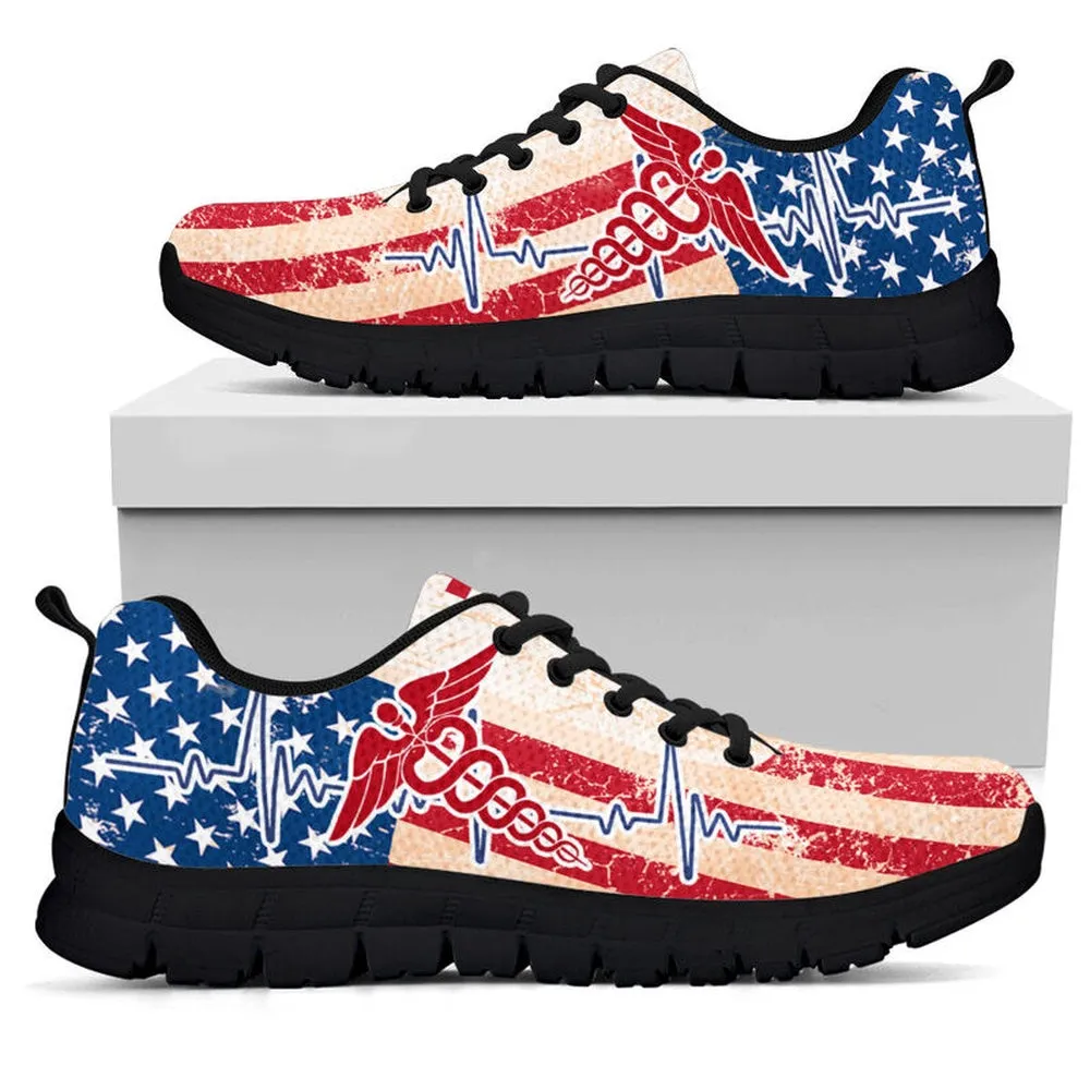 Nurse Sneaker, Retired Nurse Usa Flag Sneakers Shoes, Best Shoes For Nurses