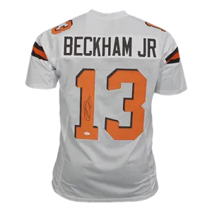 Odell Beckham Jr Autographed Pro-Style Football Jersey White Cleveland (JSA)