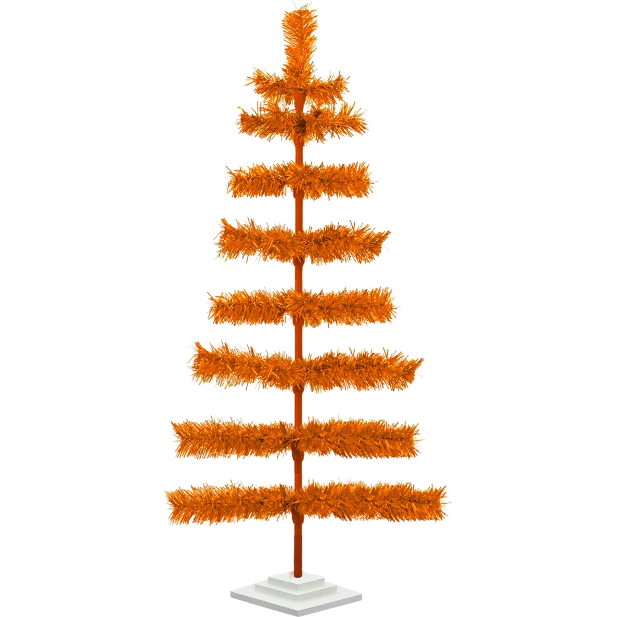 Orange Tinsel Christmas Tree