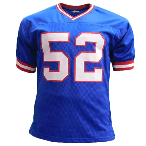 Pepper Johnson Autographed Pro Style Blue Football Jersey (JSA)