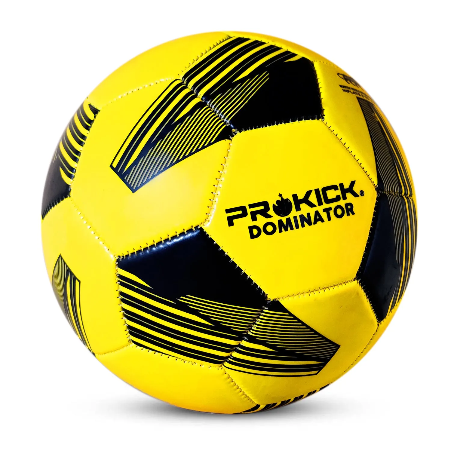 Prokick Dominator Machine Stitched 32 Panel Football, Size 5 (Yellow/Black)