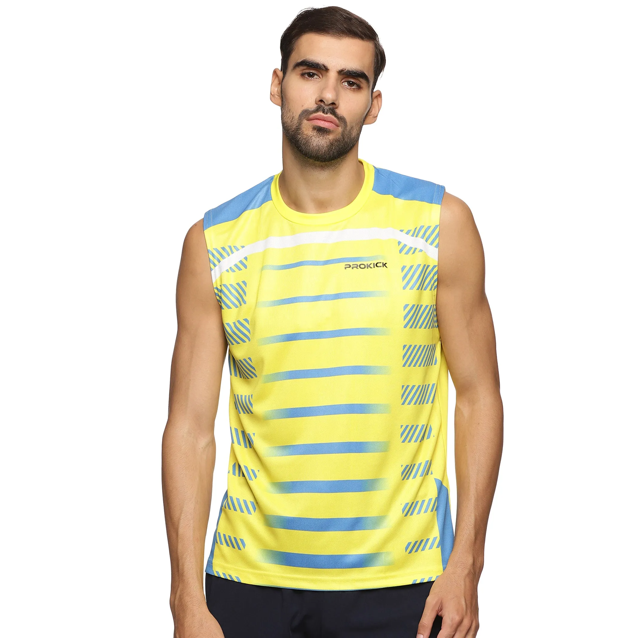 Prokick Round Neck Sleeveless Tank Top - Workout Running Beach Swimming and Sports Wear Tshirt