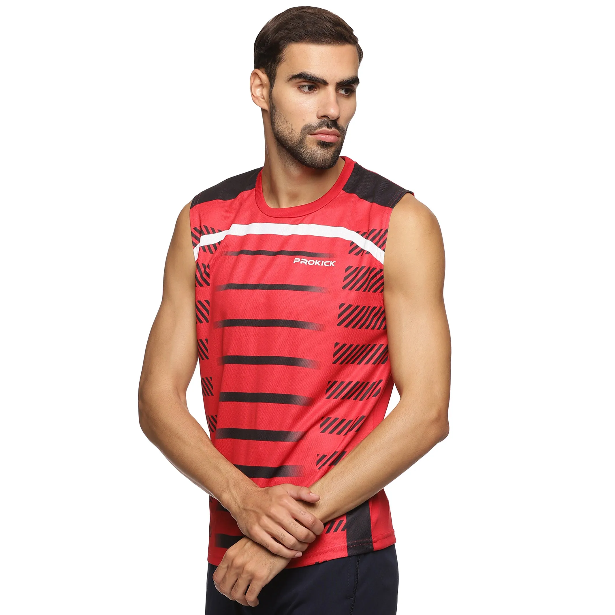 Prokick Round Neck Sleeveless Tank Top - Workout Running Beach Swimming and Sports Wear Tshirt