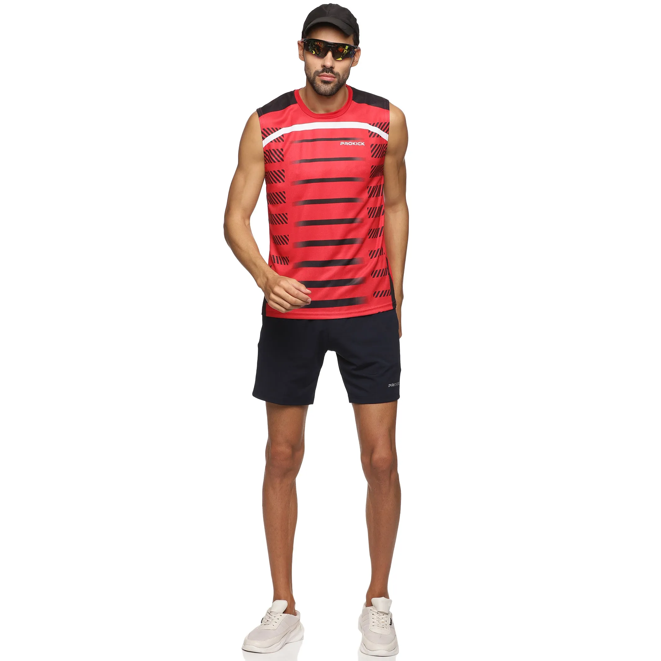 Prokick Round Neck Sleeveless Tank Top - Workout Running Beach Swimming and Sports Wear Tshirt