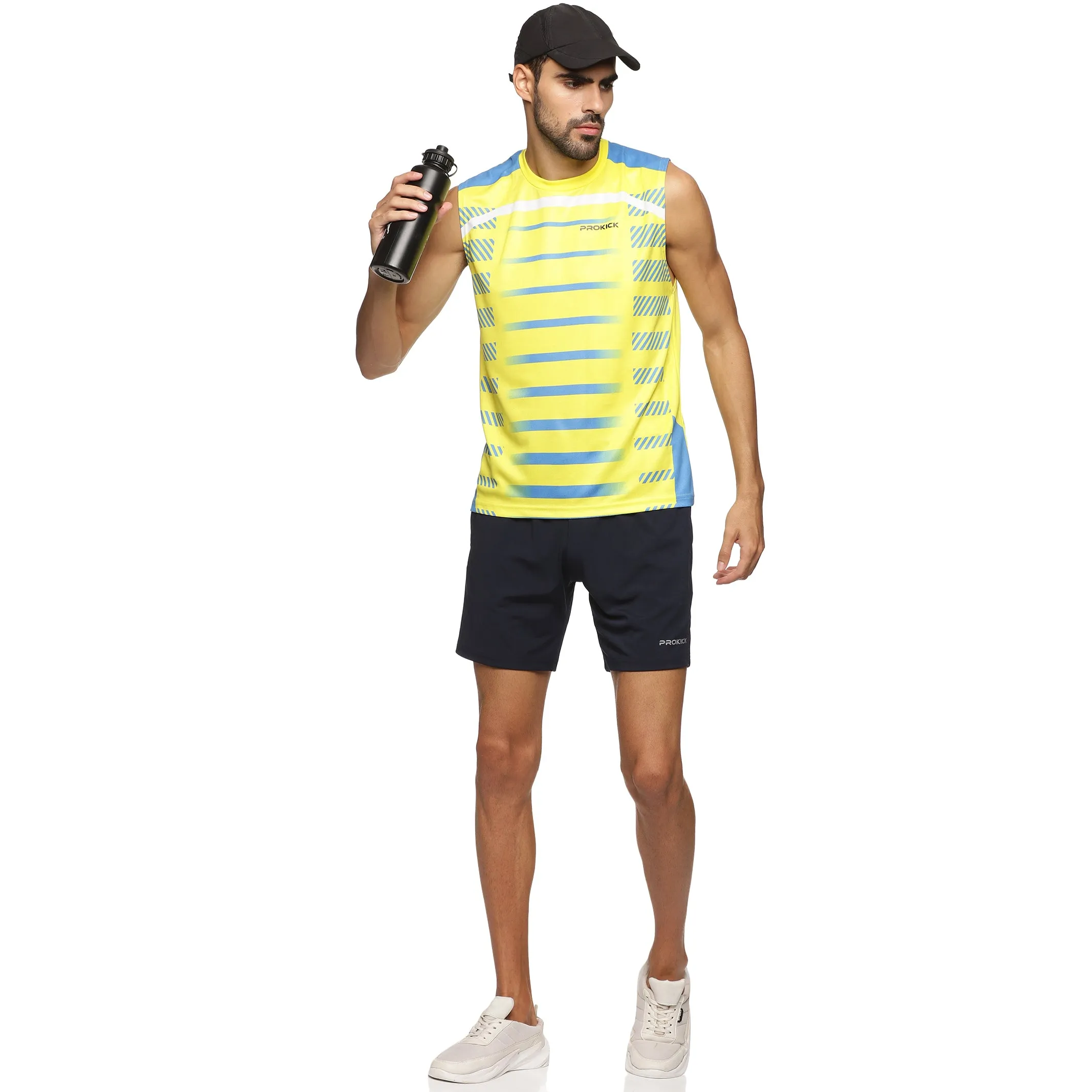 Prokick Round Neck Sleeveless Tank Top - Workout Running Beach Swimming and Sports Wear Tshirt