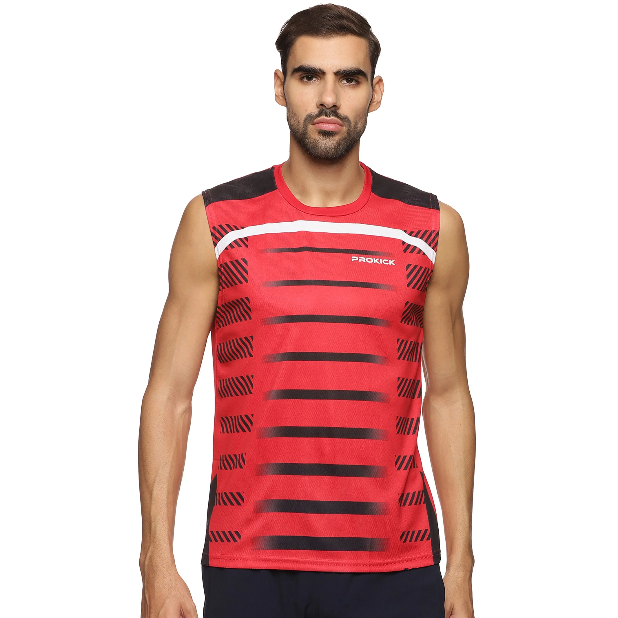 Prokick Round Neck Sleeveless Tank Top - Workout Running Beach Swimming and Sports Wear Tshirt