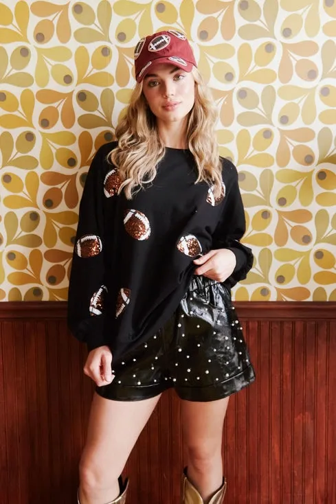 Pull Over Football Sequin Pullover