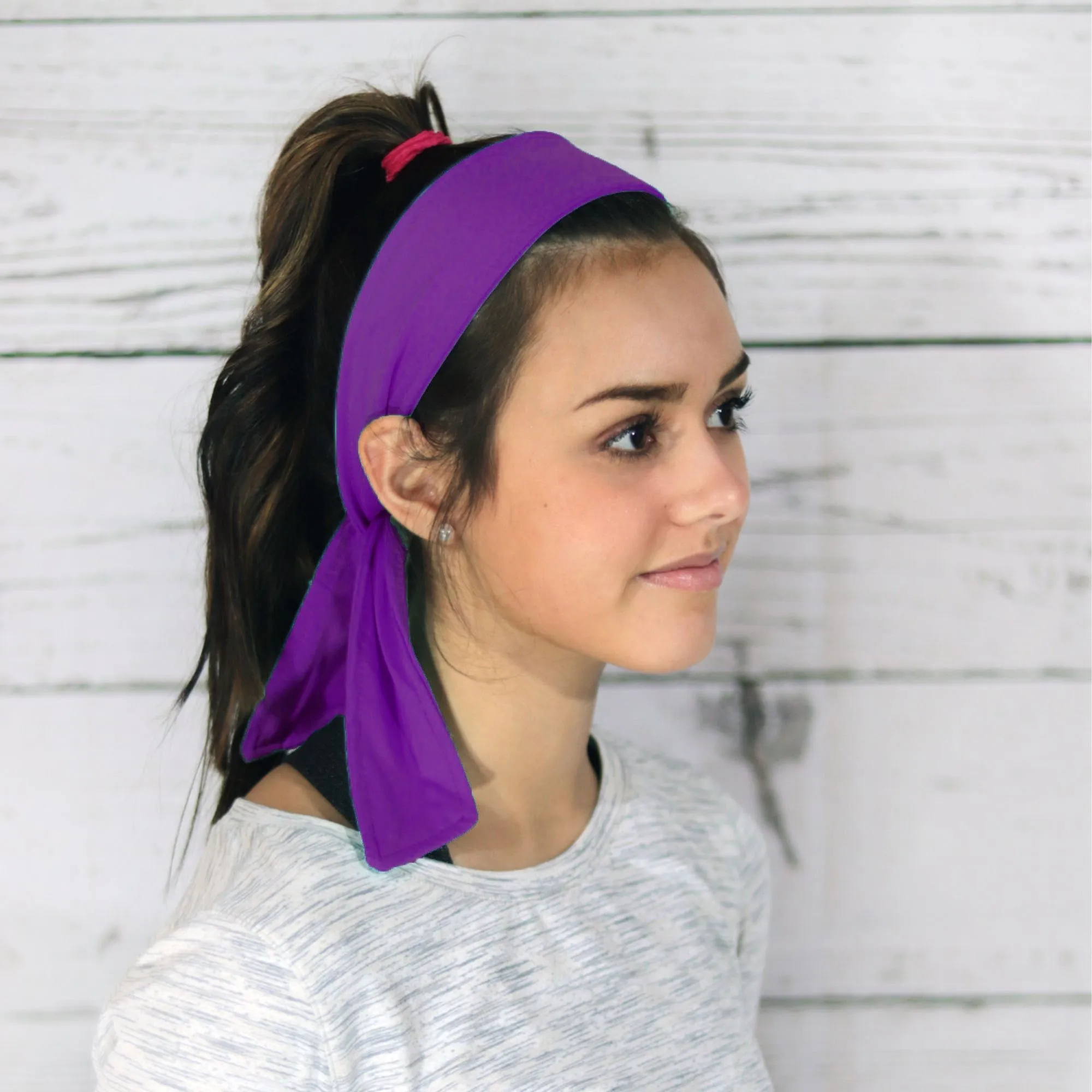 Purple Tie Headbands - 12 Pack