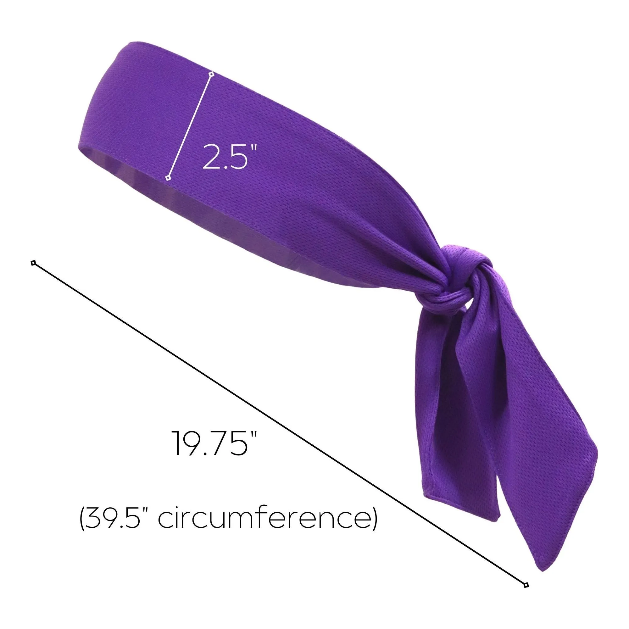 Purple Tie Headbands - 12 Pack