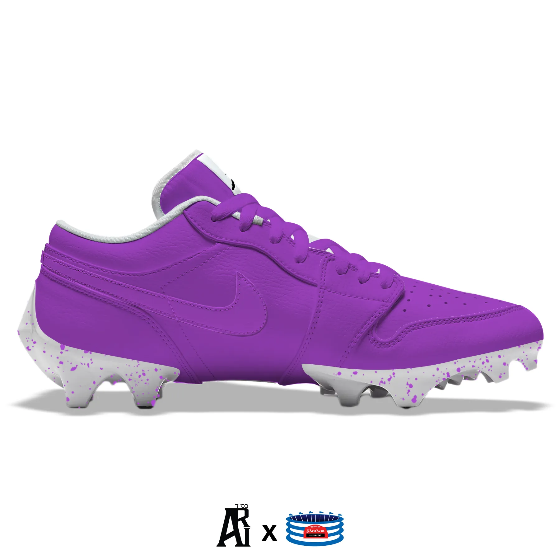 "Purple Color Rush” Jordan 1 Vapor Edge Low Cleats