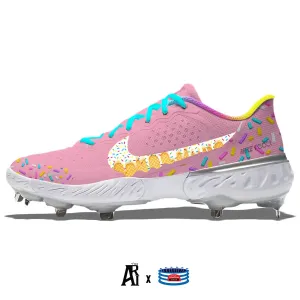 "Strawberry Ice Cream" Nike Alpha Huarache Elite 3 Low Cleats by Stadium Custom Kicks