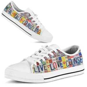 Reading Literacy Teacher License Plates Low Top Shoes, Teacher Shoes, Low Top Sneakers