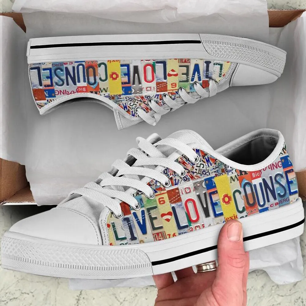 Reading Literacy Teacher License Plates Low Top Shoes, Teacher Shoes, Low Top Sneakers