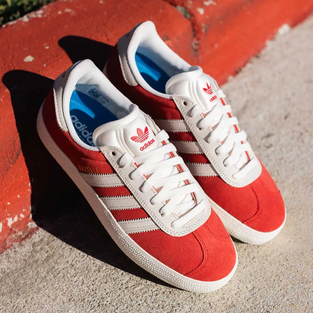 Red White Gold Gazelle ADV Adidas Skateboarding Suede Shoes