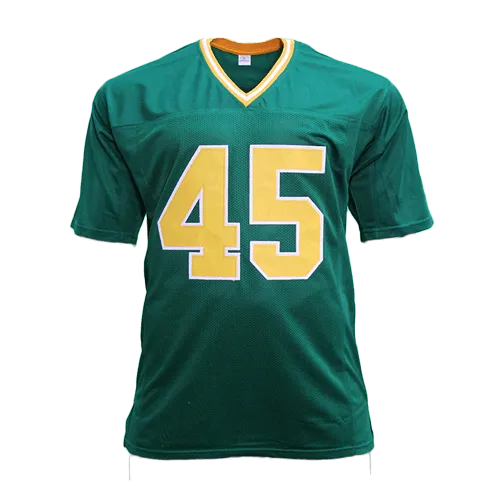 Rudy Ruettiger Autographed College Style Football Jersey Green JSA