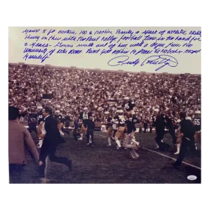 Rudy Ruettiger Notre Dame Football Autographed 16X20 Photograph With Paragraph Inscription (JSA)