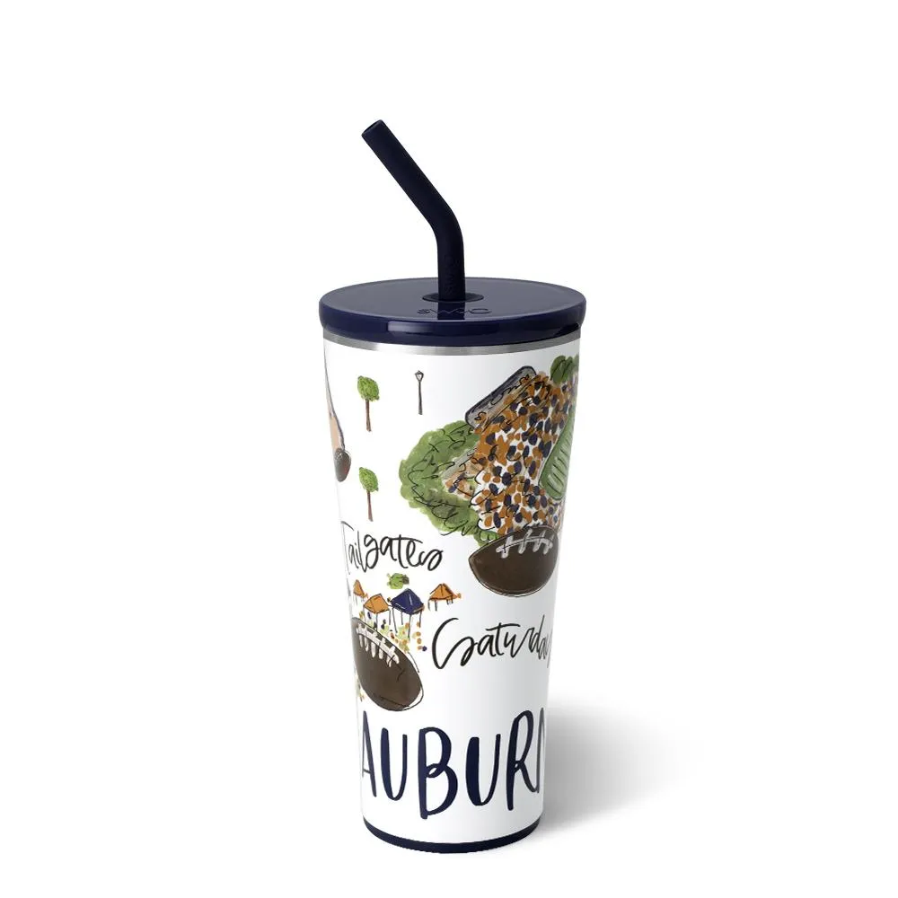 Saturdays in Auburn Straw Tumbler 32oz