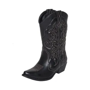 SheSole Wedding Cowgirl Boots Black