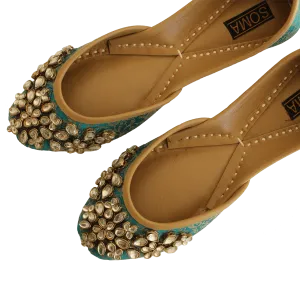 Soma - Kundan Green Hand Crafted Footwear