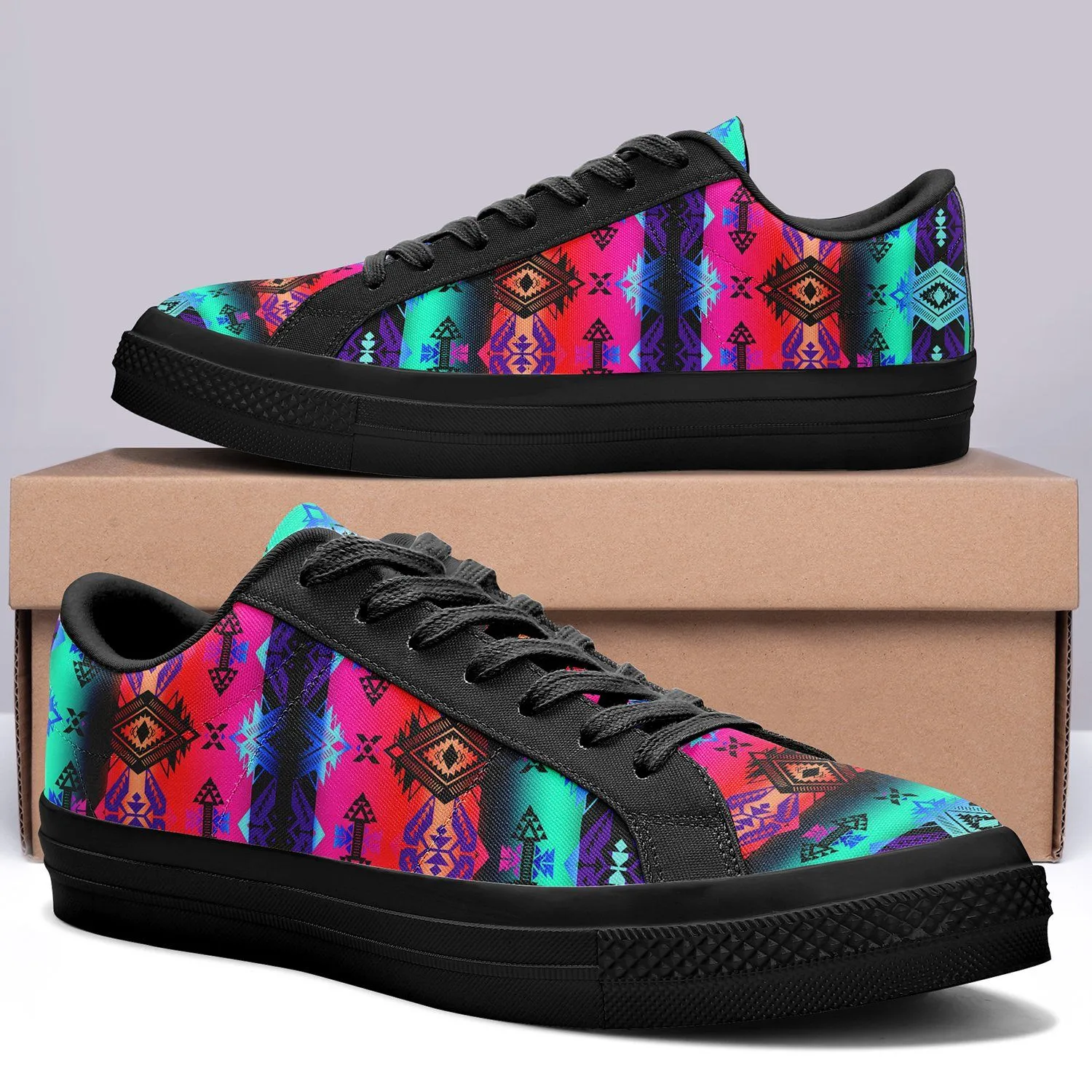 Sovereign Nation Sunrise Aapisi Low Top Canvas Shoes Black Sole