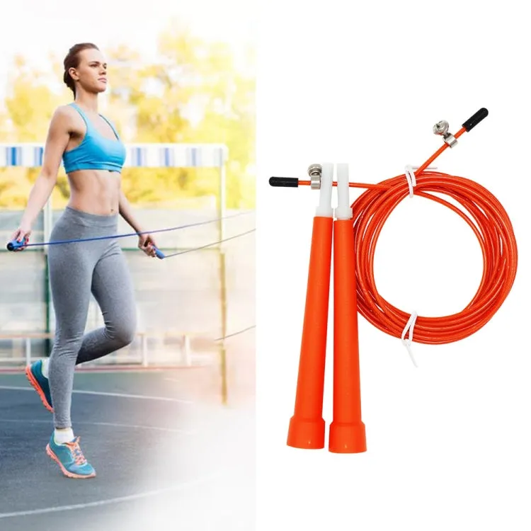 Steel Wire Skipping Skip Adjustable Fitness Jump Rope，Length: 3m(Orange)