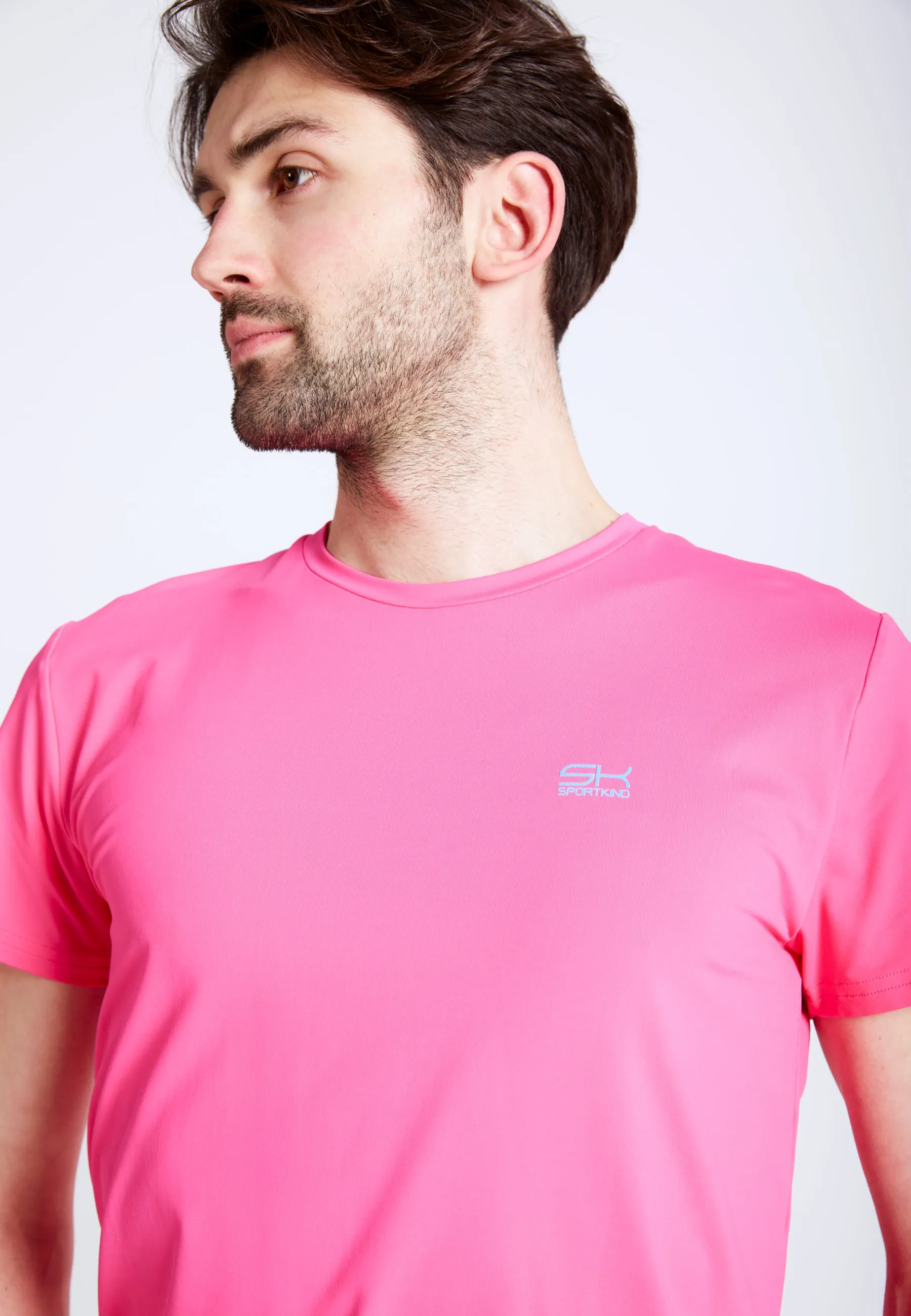 Tennis T-shirt round neck, hibiscus pink