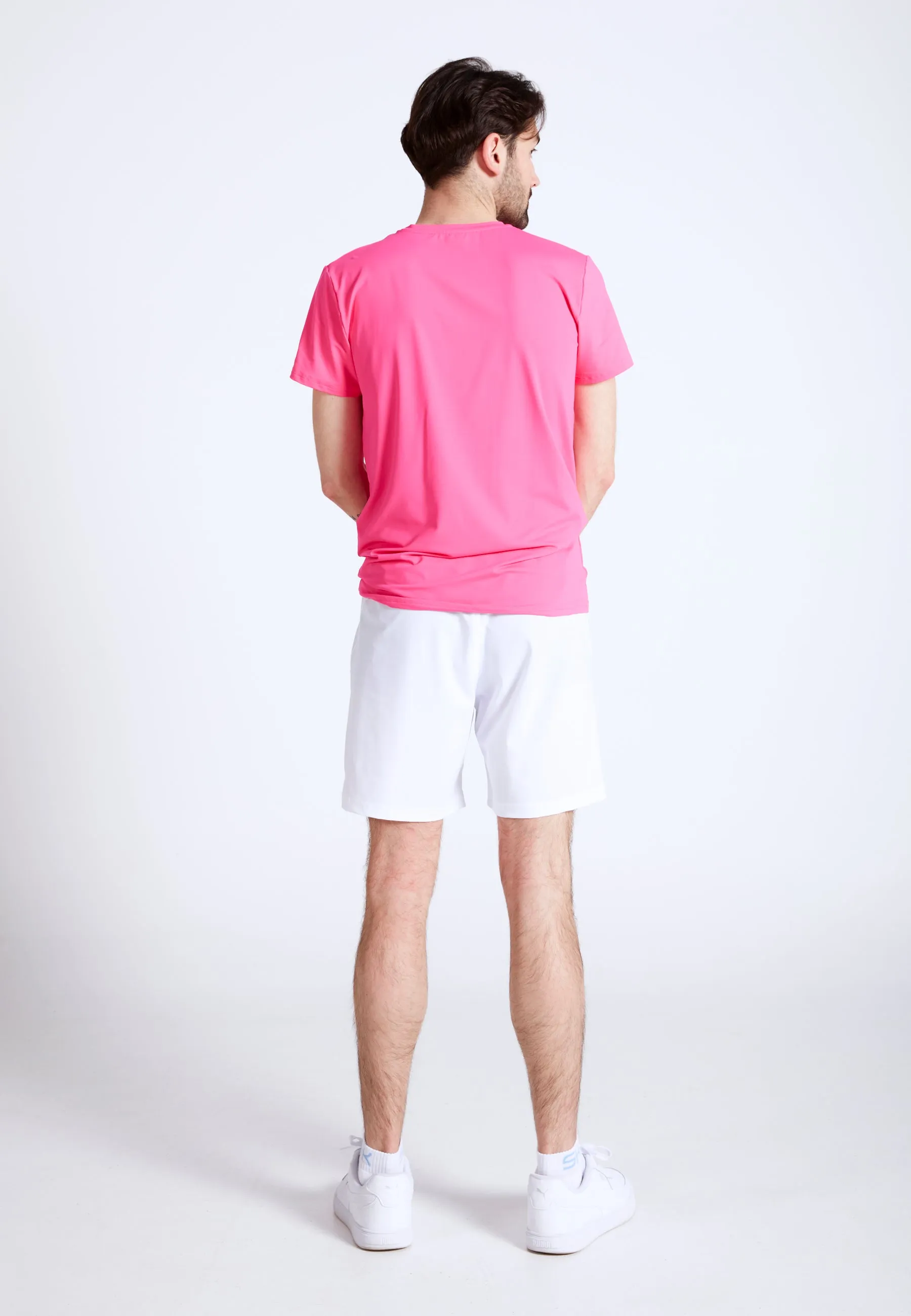 Tennis T-shirt round neck, hibiscus pink