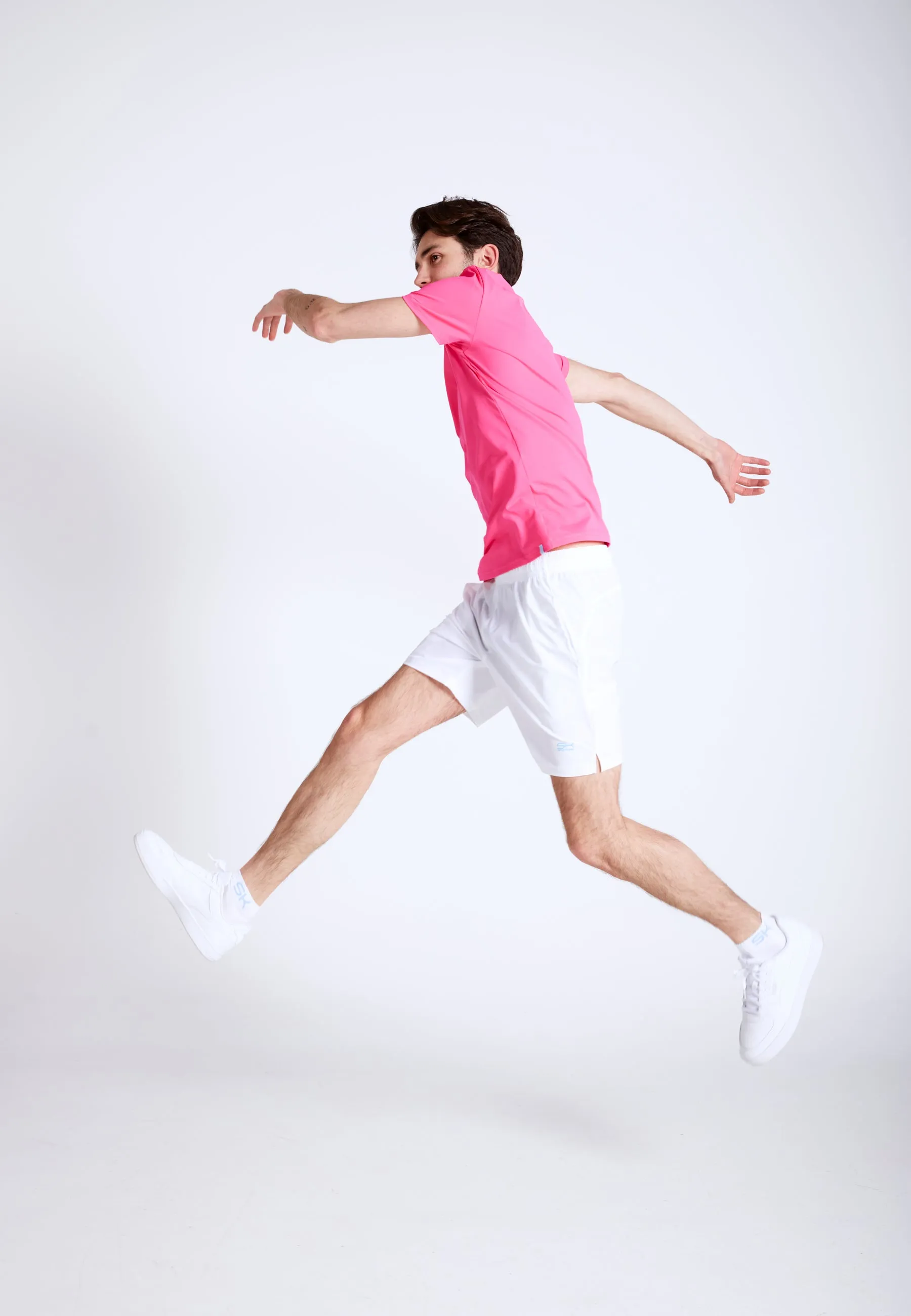 Tennis T-shirt round neck, hibiscus pink