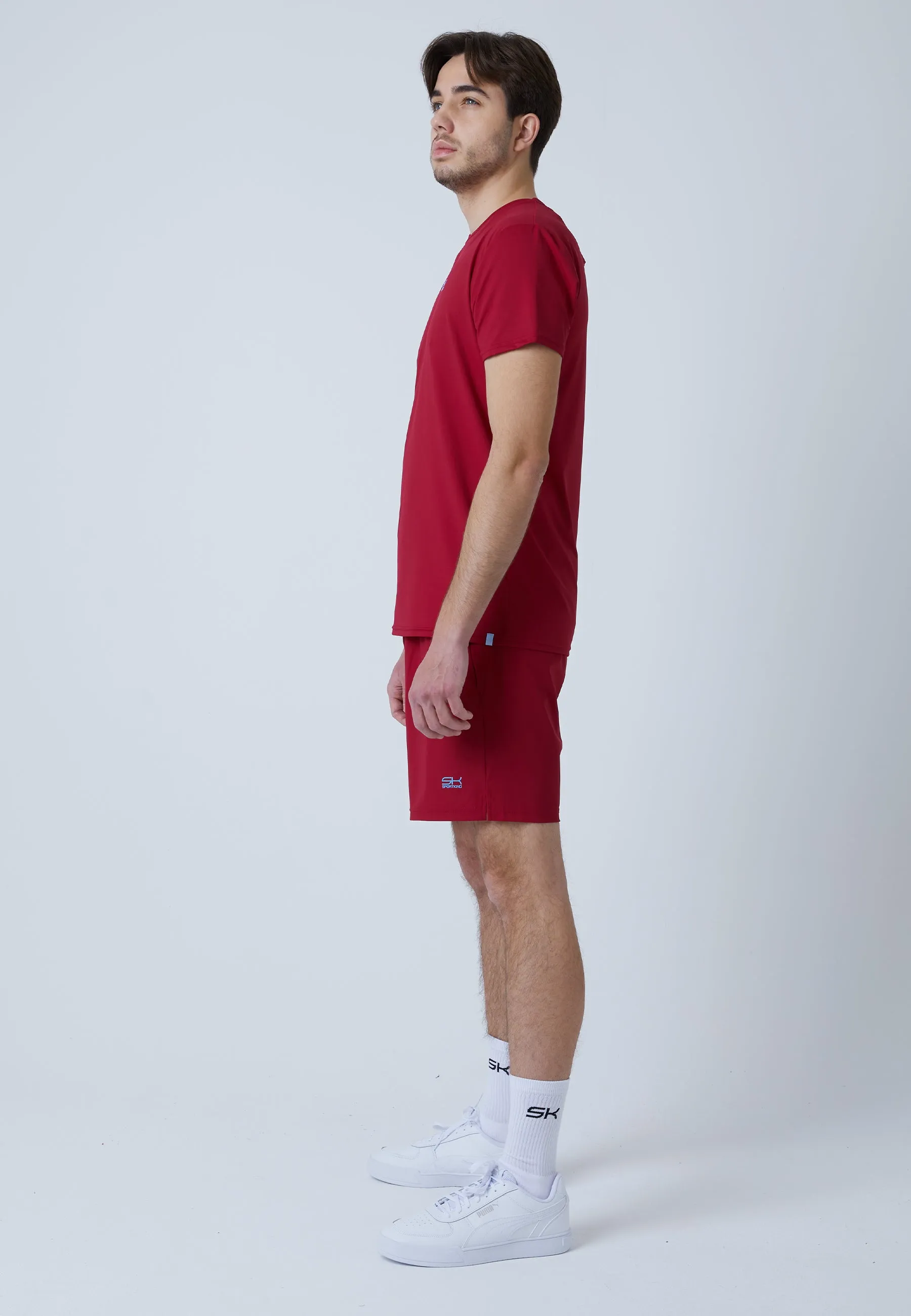 Tennis T-Shirt with crew neck, burgundy red