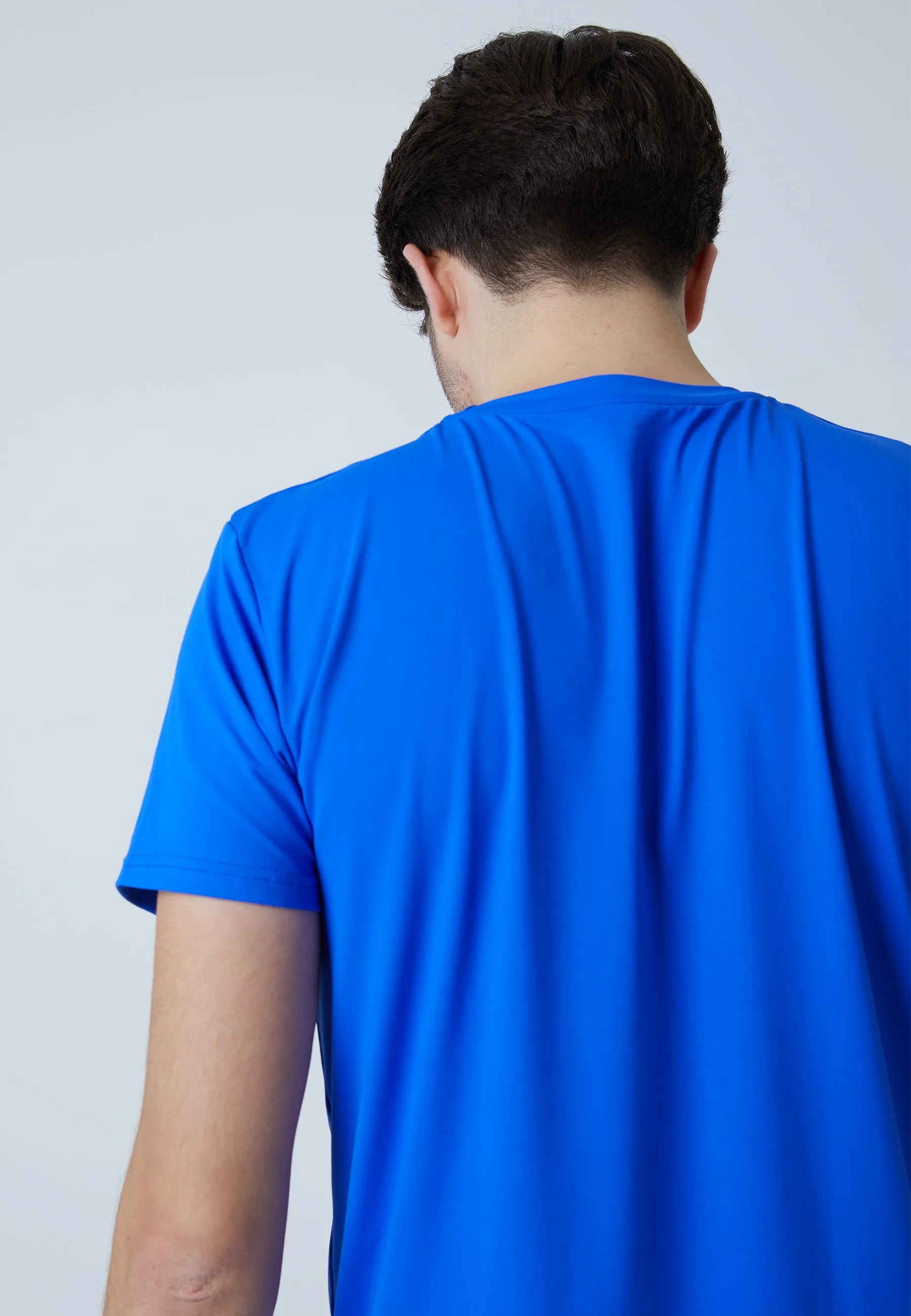 Tennis T-Shirt with crew neck, cobalt blue