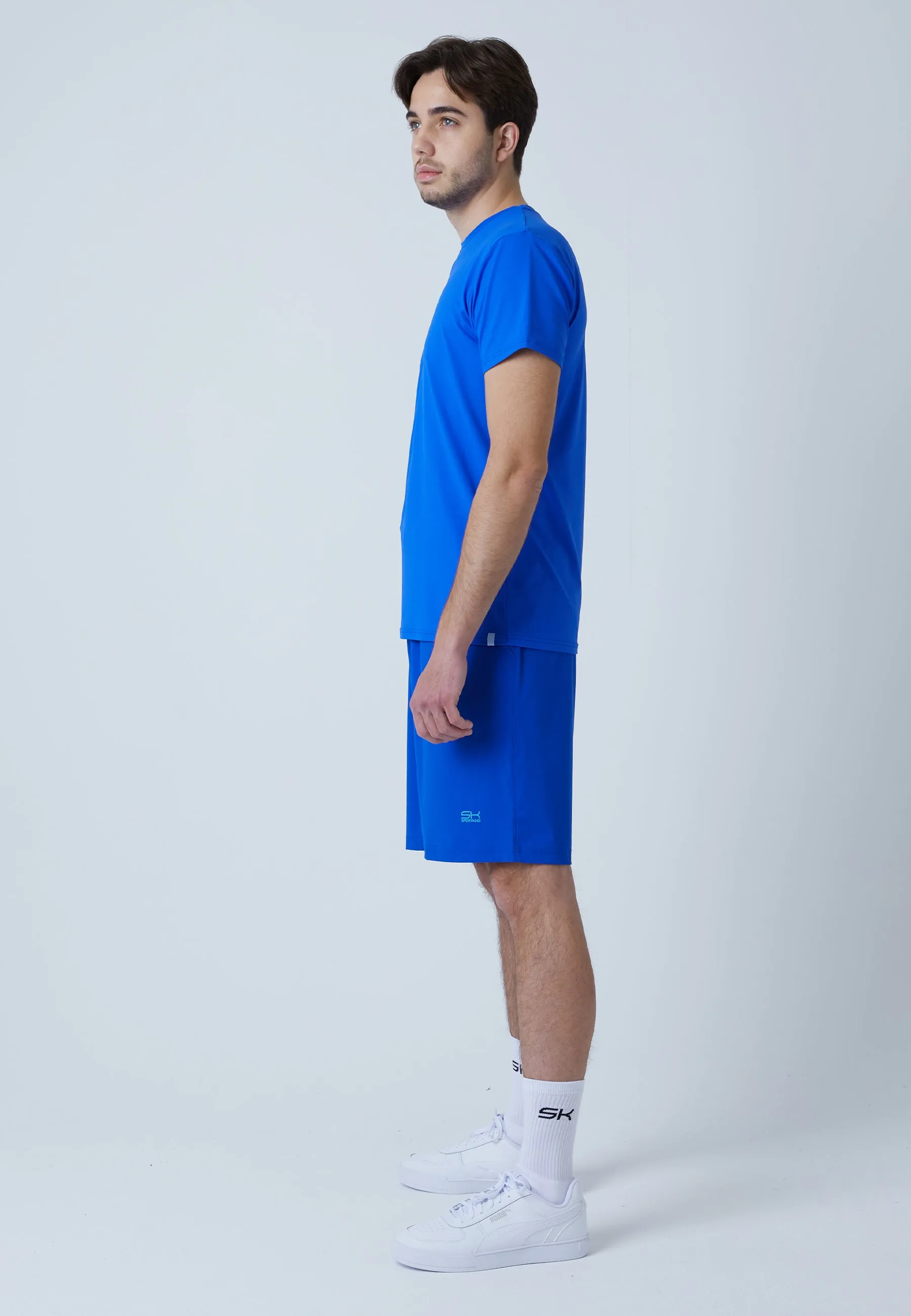 Tennis T-Shirt with crew neck, cobalt blue