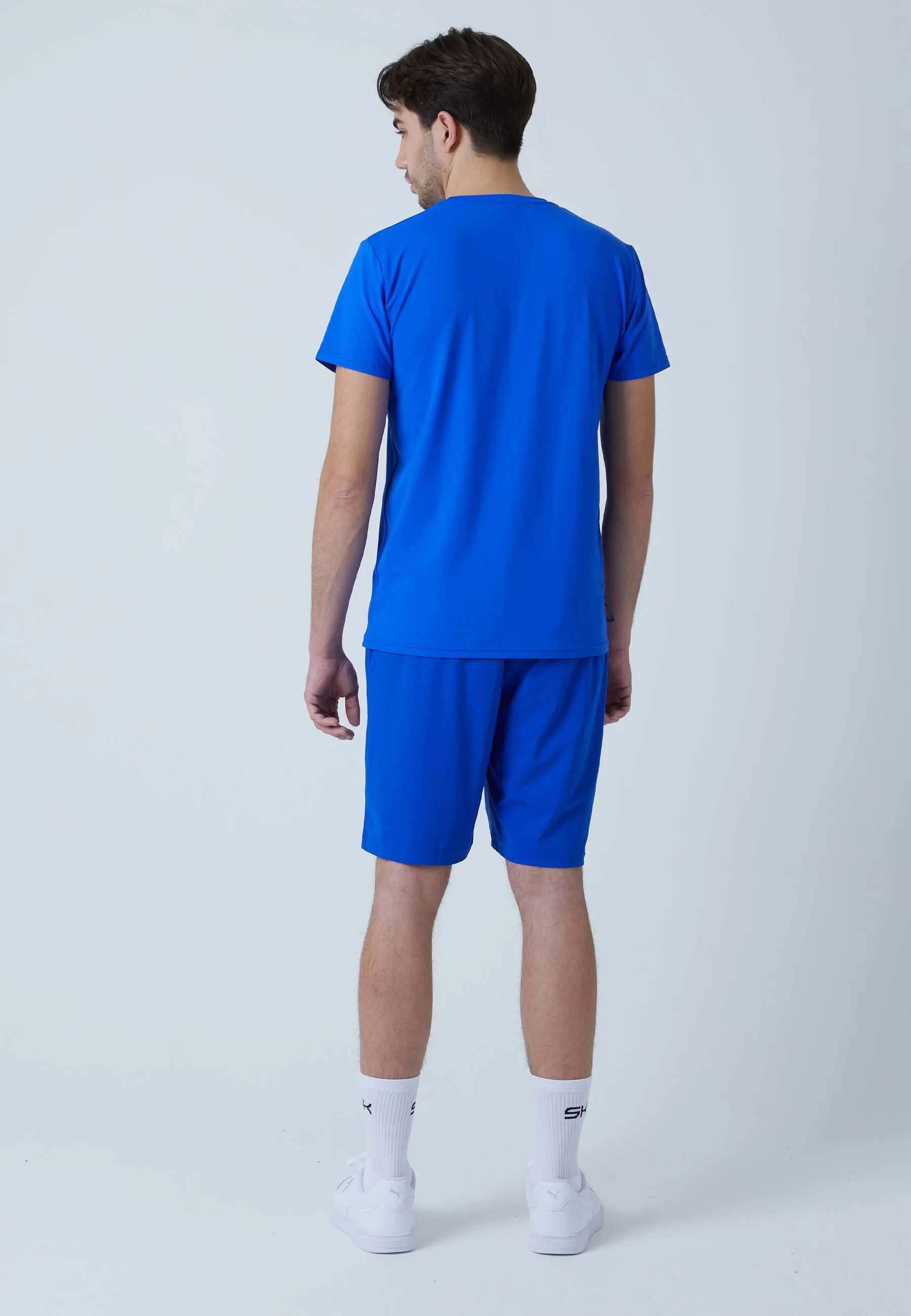 Tennis T-Shirt with crew neck, cobalt blue