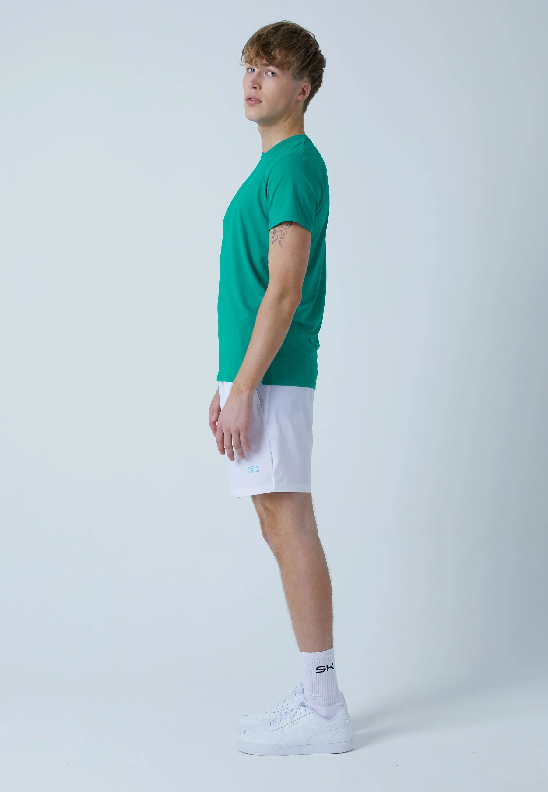 Tennis T-Shirt with crew neck, emerald green