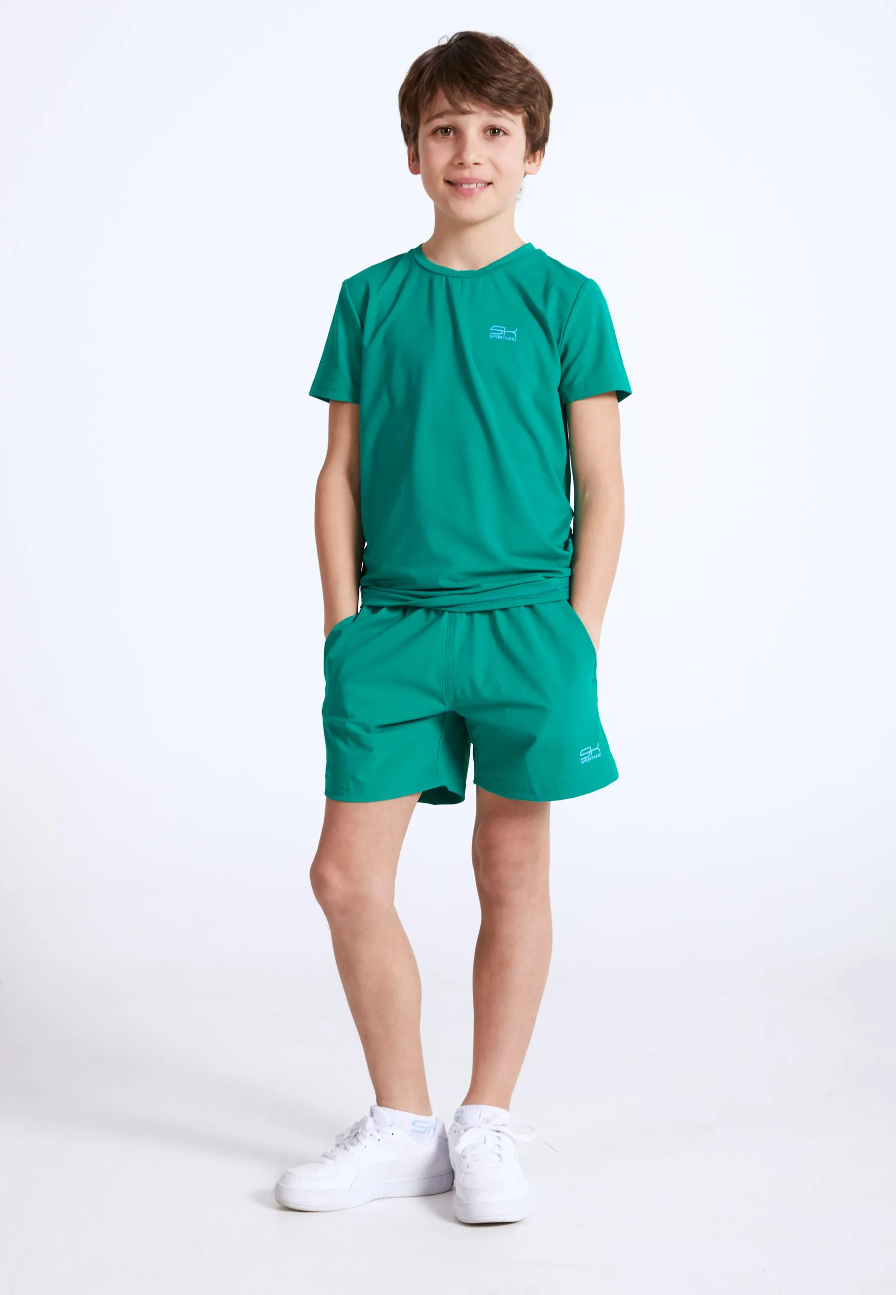 Tennis T-Shirt with crew neck, emerald green