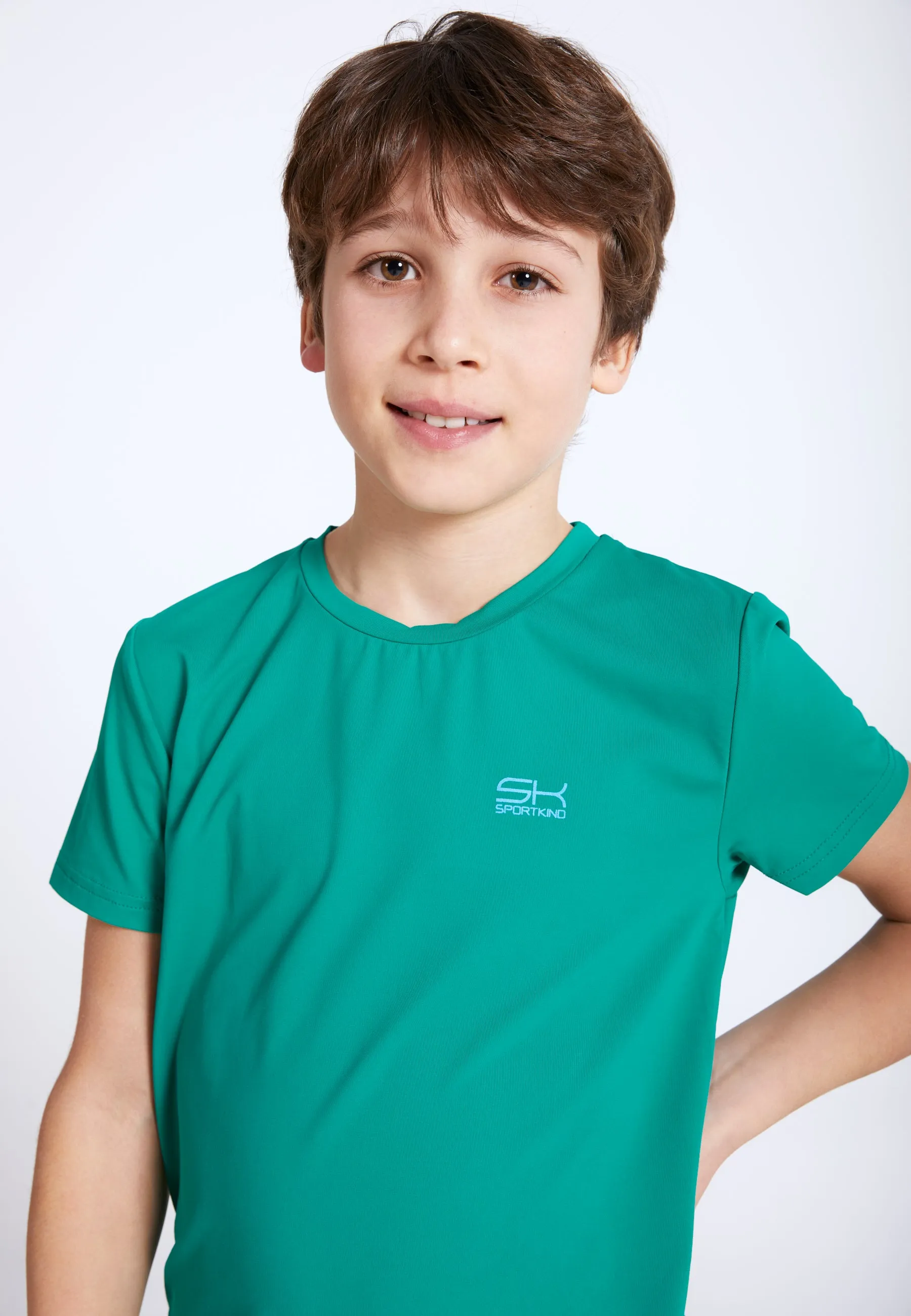 Tennis T-Shirt with crew neck, emerald green