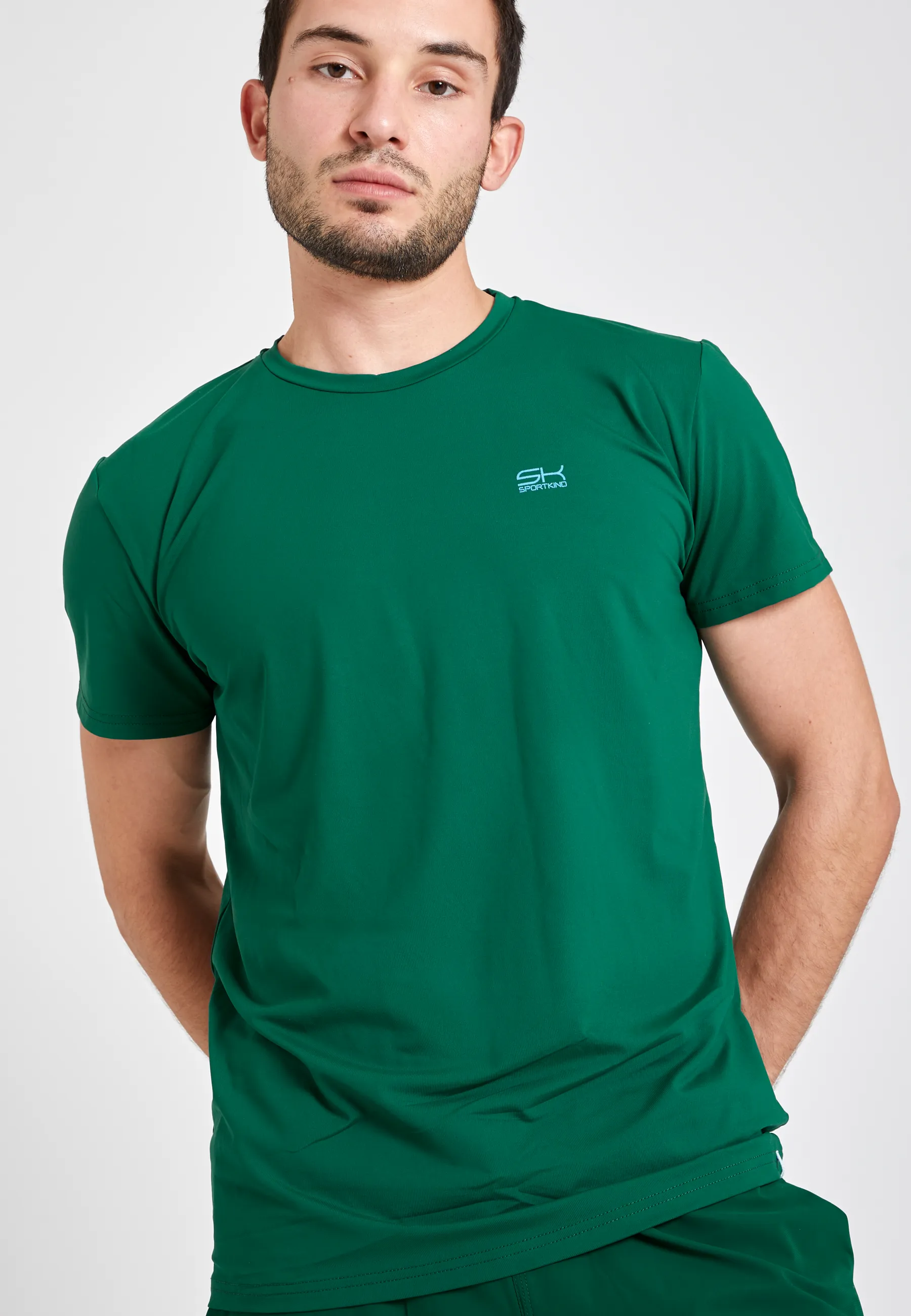 Tennis T-Shirt with crew neck, fir green