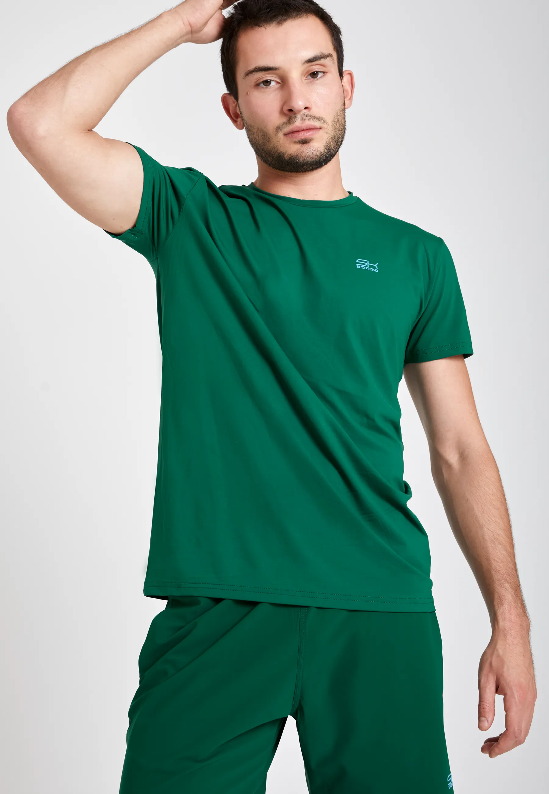 Tennis T-Shirt with crew neck, fir green