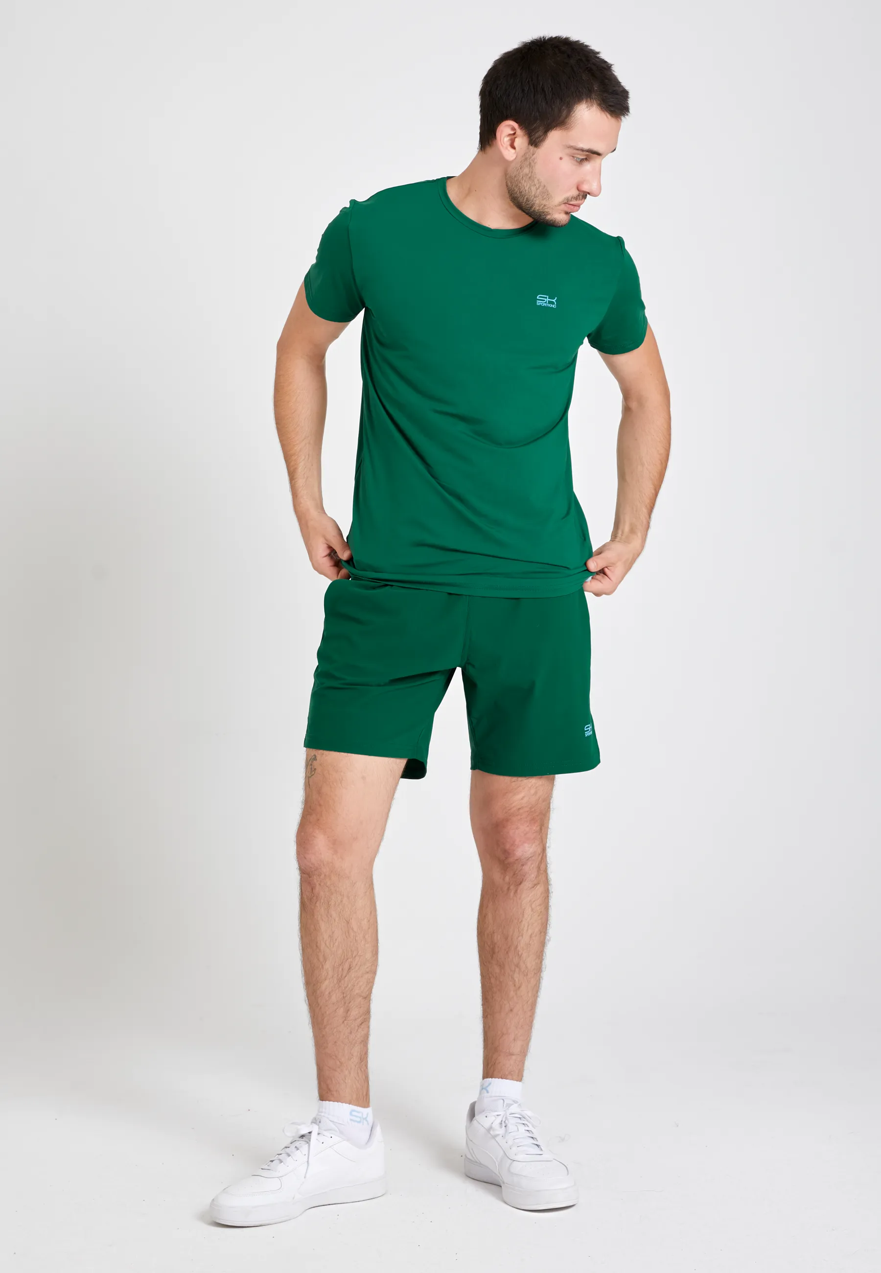 Tennis T-Shirt with crew neck, fir green