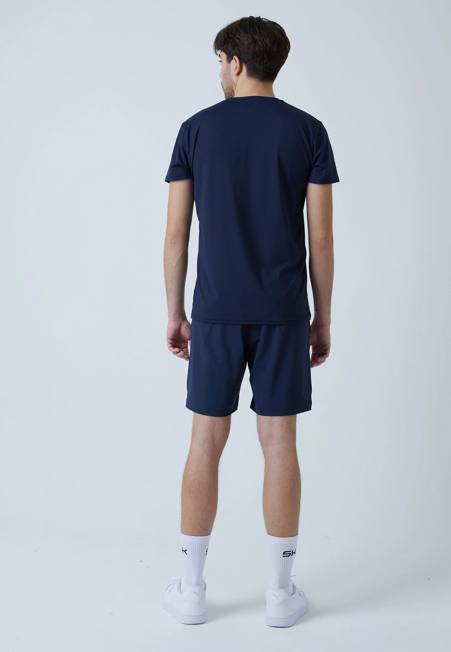 Tennis T-Shirt with crew neck, navy blue